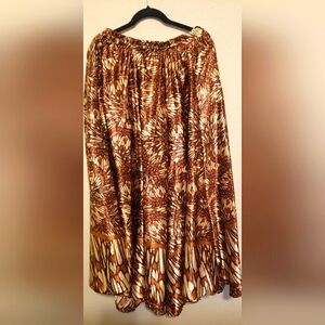 Brown Patterned Women's Skirt